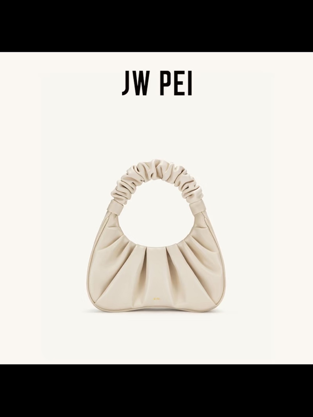 JW PEI Gabbi Cream Ruched Shoulder Hobo Bag